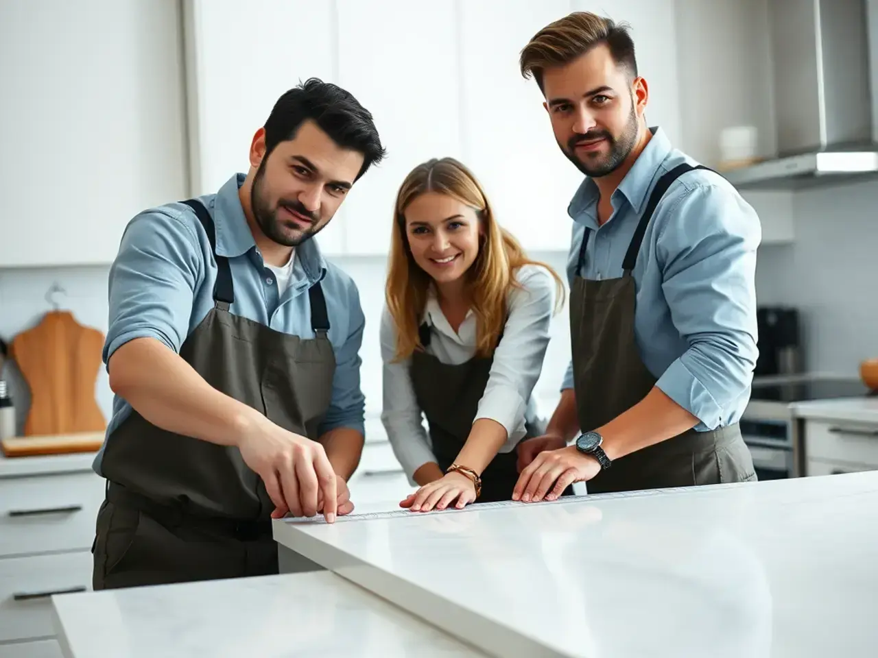 Our expert kitchen remodeling team at work