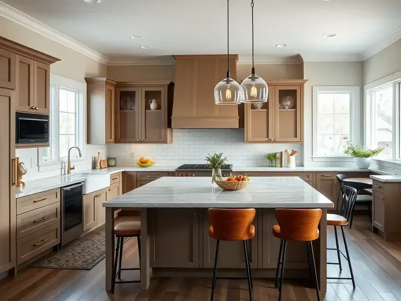 Complete kitchen remodel with island
