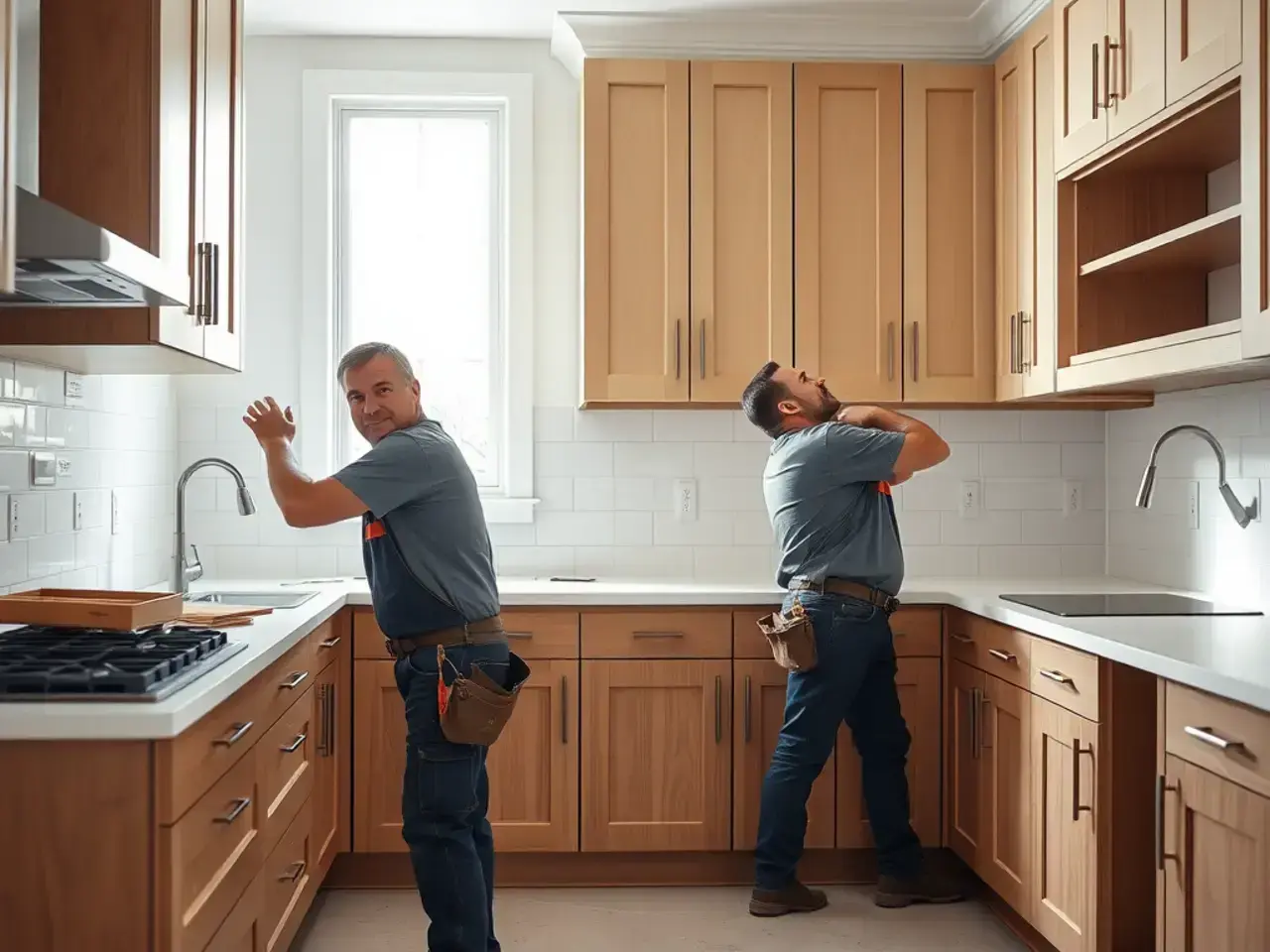 Our professional team working on a kitchen project